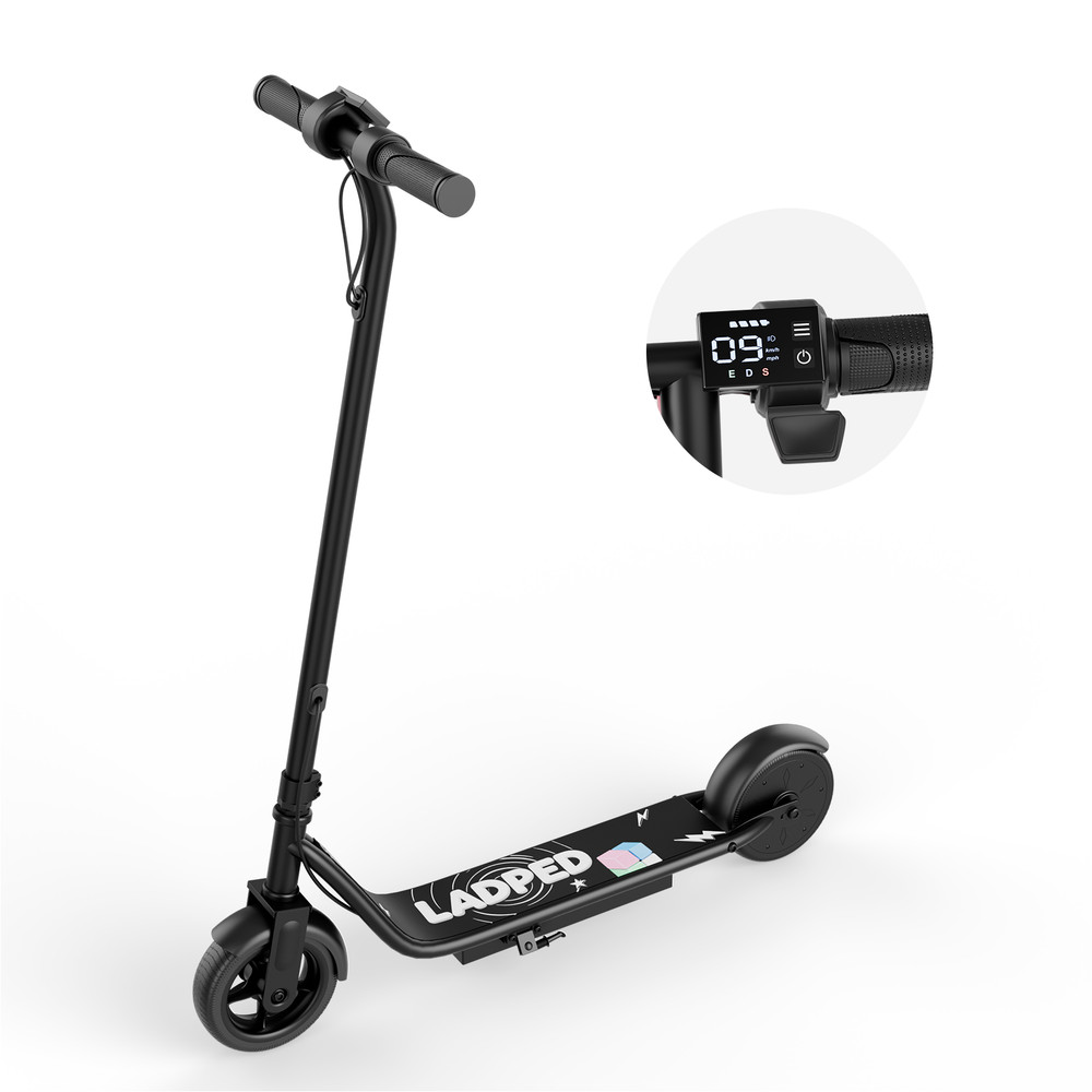 Ladped Electric Scooter Kids Ages 6-12, 250W Motor Max Speed 9MPH Escooter Black