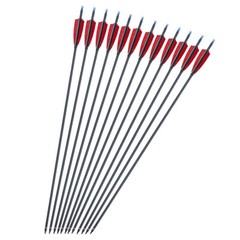 12Pcs 32″ Turkey Feather Carbon Arrows Spine 500 OD:7.8 for Compound&Recurve Bow