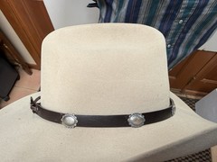 Native American Sterling Silver Concho Style Hat Band