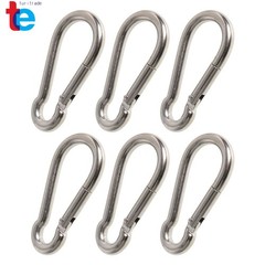 304 Stainless Steel Spring Snaping Hooking Carabiner Clips 264 Lbs , Set Of 6