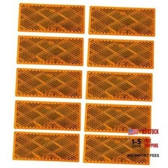10x Amber Class A 80mm x 35mm 3.14″ x 1.4″ Rectangular Reflector 10X AMBER
