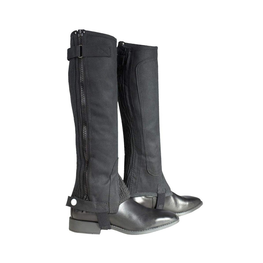 HORZE Amara Equestrian English Riding Unisex Kids Half Chaps – Synthetic Leat…