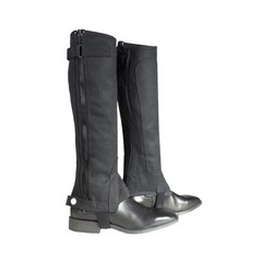 HORZE Amara Equestrian English Riding Unisex Kids Half Chaps – Synthetic Leat…