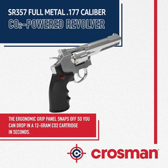 Crosman SR357 .177 Cal Air Pistol CO2 Metal Revolver w/ 200 Pellets & 5 CO2