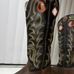Tony Lama RR1002 Buckaroo Men’s Western cowboy Boots 10D Brown Black Leather