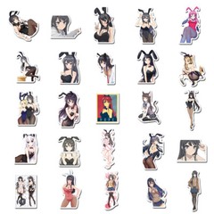 50pcs Bunny Girl Sticker Pack For Water Bottle,Laptop,suitcase,Journaling