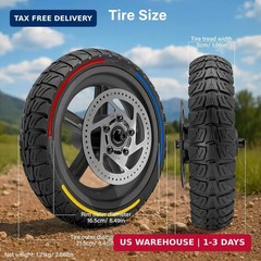 8.5×2.0 Inches Scooter Wheel Hub Tire with 110mm Disc Brake，Fit for Xioami M365/