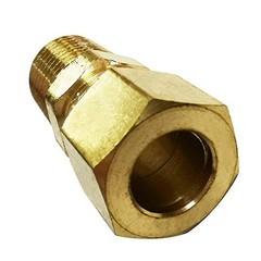 Brass Compression Fitting, Male Adapter, 1/8″ Tube OD x 1/8″ NPT Male, 1/8 Inch