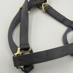 HORSE SIZE-READY MADE – Medium Grey Halter Set made of Nylon 800-1100 Lbs
