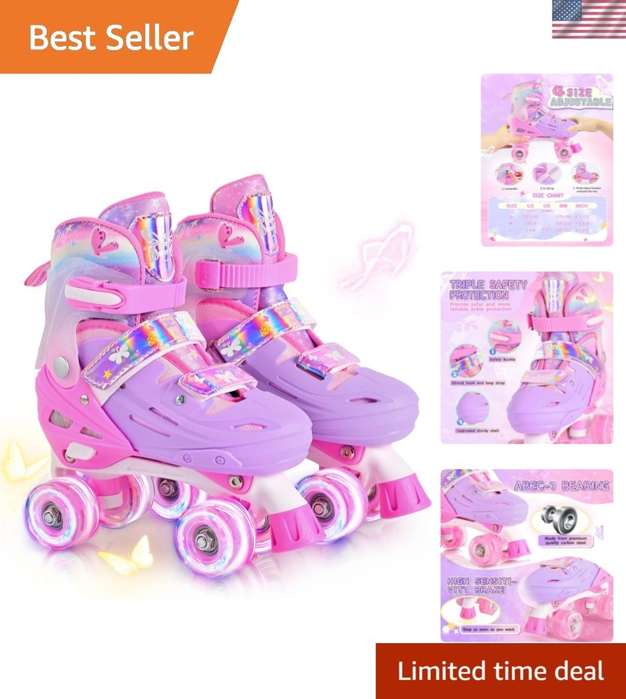 Roller Skates for Girls Boys Kids Age 4-6 5-8 6-12 8-12 with Light Up Wheels,…