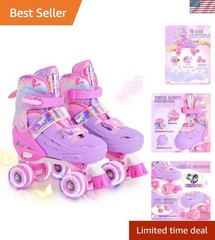 Roller Skates for Girls Boys Kids Age 4-6 5-8 6-12 8-12 with Light Up Wheels,…