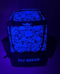 FLY GREEN DISC GOLF BACKPACK NUMBSKULL w/ 2 DRINK HOLDERS HOLDS 20-25 DISCS
