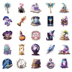 30Pcs Random PET Transparent Mystical Witchy Fantasy Magical Witchcraft Stickers