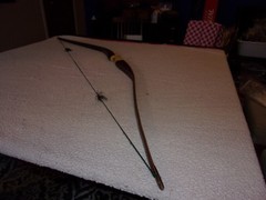 Vintage Custom Made Wood Left Hand Long Bow