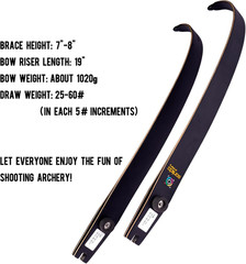 Hermit X8 ILF Takedown Recurve Bow 60-62″ for Hunting & Practice, 25-60lbs RH