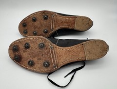 Vintage 1950’s Used Pair Brooks 9 1/2 Black Leather Track & Field Spikes Cleats