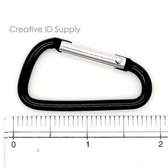 NEW 1-7/8″ BLACK CARABINER D-RING SPRING BELT CLIP KEY CHAIN ALUMINUM HOOK