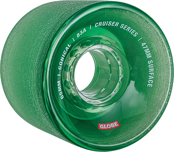 GLOBE CONICAL CRUISER 65mm 83a CLEAR FOREST GRN WHEELS SET