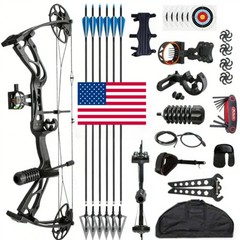 Compound Bow Set 320FPS Sight Release Arrows Arm Guard Archery 0-70lbs Hunting