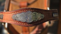 Vintage MacPherson Los Angeles Show Halter North & Judd Buckles Silver Overlay
