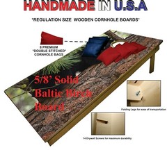 BLACK BEAR CUB Cornhole Boards BEANBAG TOSS GAME w Bags Grizzly Bear Set