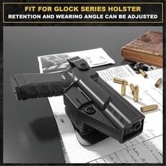 Glock 19/17/19X/23/32/44/45 Holster – G19 Duty Holster for Gen 1-5, OWB Paddl…