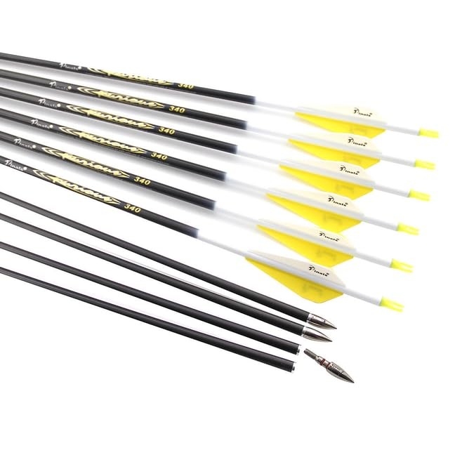 Archery 300 340 400 500 600 700 800 Spine Carbon Arrows for Compound Recurve Bow