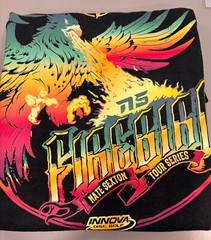 Large Nate Sexton Innova Firebird Shirt Black Rainbow New Disc Golf T-Shirt
