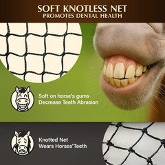 5×5 ft Round Bale Hay Net for Horses, Knotless Design Slow Feed Hay Net with …