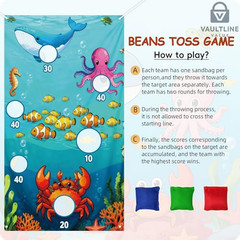Ocean Theme Bean Bag Toss Game – Outdoor Party Activity with 3 Bean Bags