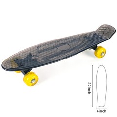 Complete 22″ mini cruiser Skateboard w/ 2 LED Light Up Wheels for Beginners Kids