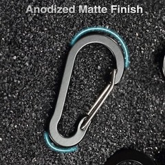 2/10 Mini Carabiner Clips with Key Rings Aluminum D Shape Locking Carabine Key
