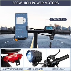 Electric Folding Scooter 48V 500W 14″ Tires w/ Basket Commuter E-Bike 20MPH