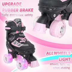 Nattork Roller Skates Adjustable for Kids with All Light up Wheels 3 Sizes