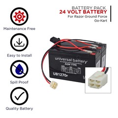 24 Volt 9 Ah Battery Pack for Razor Ground Force Go-Kart (Versions 13+ Harness)