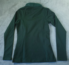 Freedmans Harness Mid Layer Zip Neck Jacket XS Green Logo Spellout Saddleseat