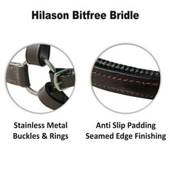 C-30-M Medium English Bitless Bitfree Bridle Extremely Comfortable Hilason