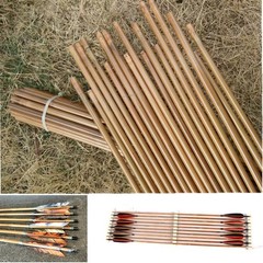 50pcs Archery Shafts 33in 45-50lbs Tonkin Bamboo Arrows Turkey Backyard Hunting
