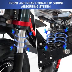 Adult electric scooter, dual motors 5600W, 60V, 38AH, folding design, 12-inch ro