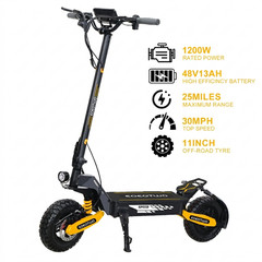 Electric Scooter for Adults 1200W 30MPH Fast All Terrain Off-Road E-Scooter UL