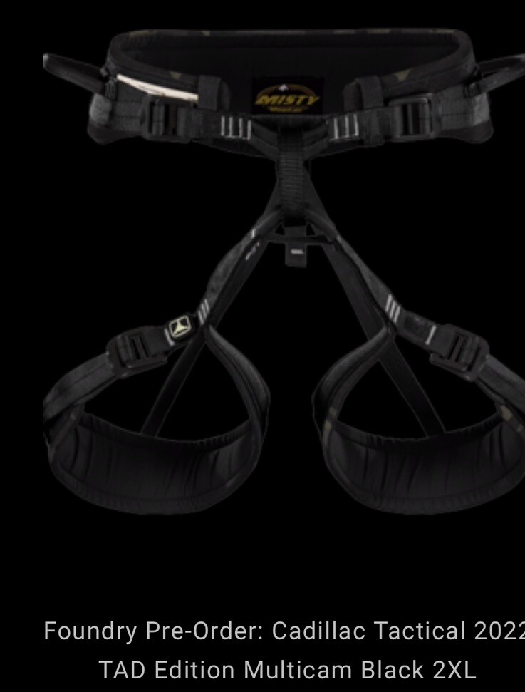 Triple Aught Design Edition Misty Mountain “Cadillac” climbing harness. TAD.