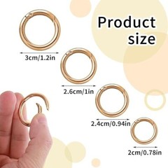 «16 Pcs O Ring Clip Spring O Ring Clasp round Mini Carabiner for Bag Purse Handb