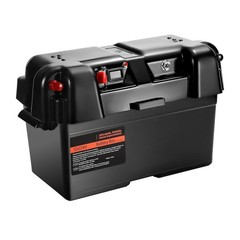 Group 24/ 27 Trolling Motor Battery Box, 12V/ 24V Marine Case with Straps