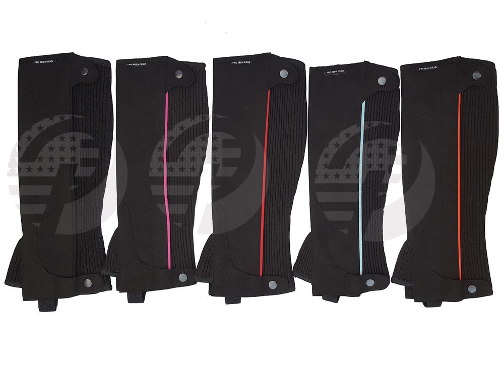 Half Chaps Horse Riding Adult Equestrian Washable Chaps Black Amara