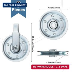 8 Pieces Heavy Duty Garage Door Pulley 3 INCH 200LB Sheave Pulleys Garage Pulley