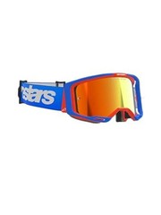 Vision 8 MX ATV MTB Off Road Goggle Blue/Orange – Mirror Red Lens