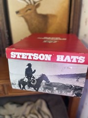 4X Stetson Cowboy Beige-Tan Feather Hatband Size 6 3/4