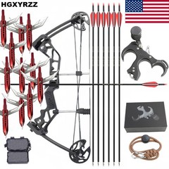 mini Compound Bow Set 20-50lbs Arrow Release Aid Arrowhead Archery Target Hunt