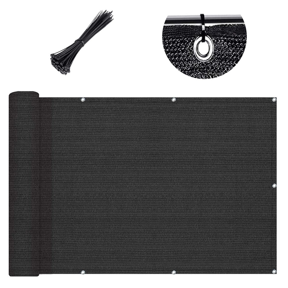 SUNLAX 3.3’x19.7′ Black Balcony Privacy Screen Fence Windscreen Cover Fabric …