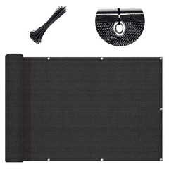 SUNLAX 3.3’x19.7′ Black Balcony Privacy Screen Fence Windscreen Cover Fabric …